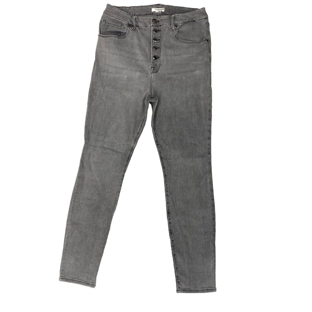 Good American Women's High-Waisted Button-Fly Skinny Jeans Size 14/32
